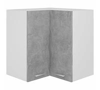 Tidyard Armoire d'angle Suspendue Armoire de Rangement Cuisine Armoire Murale Placard de 2 étagères en Bois Gris béton 57x57x60 cm