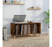 Tidyard Armoire de rangement pour disques vinyles Chêne fumé 100 x 38 x 48 cm