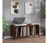 Tidyard Armoire de rangement pour disques vinyles Marron Aspect chêne 100 x 38 x 48 cm Matériau bois