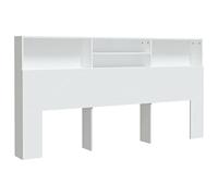 Tidyard Armoire de Tête de Lit, Résistance, Stabilité et Résistance à l'Humidité, Style Moderne et Fonctionnalité, avec Haute Qualité, Blanc 200x19x103,5 cm