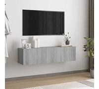 Tidyard Armoire Murale TV de 2 Compartiments Unité TV Meuble Mural TV de Salon Sonoma Gris 120x30x30 cm Bois d'ingénierie