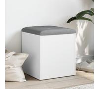 Tidyard Banc de Rangement Blanc 42x42x45 cm Bois d'ingénierie, Banc de Rangement, Banc à Chaussures Coffre de Rangement Intérieur pour Entrée, Couloir, Chambre, Salon, Bout de Lit