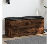 Tidyard Banc de Rangement chêne fumé 102x42x45 cm Bois d'ingénierie, Banc de Rangement, Banc à Chaussures Coffre de Rangement Intérieur pour Entrée, Couloir, Chambre, Salon, Bout de Lit
