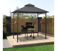 Tidyard Belvédère de Barbecue 240x150x255 cm Anthracite Acier, Tente de Réception, Gazebo Pavillon de Jardin, Tonnelle de Extérieur pour Camping, Spectacles, Fête, Terrasse, Plage