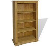 Tidyard Bibliothèque à 4 niveaux en Lengo, Bibliothèque Vintage Bibliothèque de sol de chambre, étagère de bibliothèque, bibliothèque de style mexicain pin mexicain Corona Range 81 x 29 x 150 cm