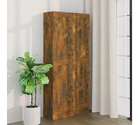 Tidyard Bibliothèque en chêne fumé 82,5 x 30,5 x 185,5 cm en bois multicouche, armoire de rangement de sol, bibliothèque pour salon, étagère, meuble d'armoire, armoire avec 2 portes