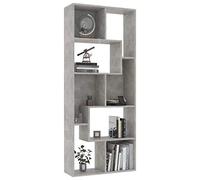 Tidyard Bibliothèque pour Salon Meuble de Rangement Gris Béton 67x24x161 cm Aggloméré