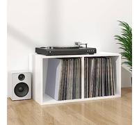 Tidyard Boîte de rangement pour vinyles, meuble en vinyle moderne, bibliothèque de bureau, bibliothèque de table, économise de l'espace, avec 2 cubes, organisateur pour votre chambre à coucher, blanc