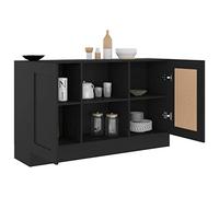 Tidyard Buffet de Cuisine et Salon, Commode Armoire de Rangement Noir 120x30,5x70 cm en Aggloméré