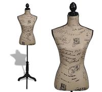 Tidyard Buste de Couture Mannequin de Couture Femme Marron et Noir Jute