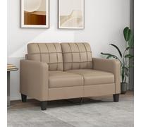 Tidyard Canapé à 2 Places Cappuccino 120 cm Similicuir, Canapé Siège Confortable pour Salon, Chambre d'amis, Appartement, Petit Espace Style B