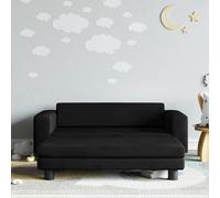 Tidyard Canapé avec Repose-Pied pour Enfants Noir 100x50x30 cm Velours, Mini-canapé Fauteuil Enfant pour Salon, Chambre à Coucher, Appartement, Petit Espac