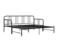 Tidyard Canapé-lit Polyvalent Extensible Cadre de Lit en Métal Noir 90x200 cm