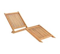 Tidyard Chaise Longue Bois de Teck Solide, Bain de Soleil inclinable de Jardin Extérieur, Lit de Jardin Transat de Plage Relax pour Camping, Balcon, Terrasse