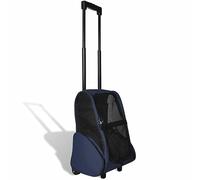 Tidyard Chariot Polyvalent Pliable pour Animaux de Compagnie Bleu, Sac à roulettes pour Chien, Sac Transport Chat Petit Animal Chariot pour Voyage en Train, Voiture