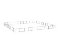 Tidyard Chenil Argenté 100 m² Acier, Parc Enclos pour Animaux en Métal de Jardin, Clôture Chien Exterieur, Cage d'exercice pour Chiens Lapins Petits