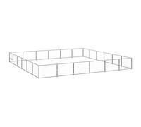Tidyard Chenil Argenté 36 m² Acier, Parc Enclos pour Animaux en Métal de Jardin, Clôture Chien Exterieur, Cage d'exercice pour Chiens Lapins Petits Style A