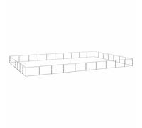 Tidyard Chenil Argenté 70 m² Acier, Parc Enclos pour Animaux en Métal de Jardin, Clôture Chien Exterieur, Cage d'exercice pour Chiens Lapins Petits