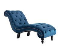 Tidyard Chesterfield Chesterfield Chesterfield Chaise longue en velours Bleu/Violet/Rouge 145 x 52 x 77 cm