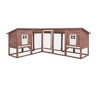 Tidyard Clapier d'extérieur avec Piste Moka et Blanc Bois de Sapin Lapin Cage, Petit Animaux Enclos, Cage pour Animaux de Compagnie