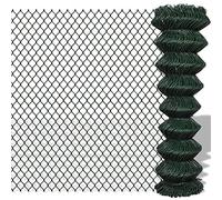 Tidyard Clôture à mailles losangées Acier 1,5x25 m Vert Clôture de Jardin Décorative Protection pour Plantes, Extérieur, Cour Arrière