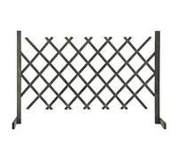 Tidyard Clôture en Treillis de Jardin Panneau de Clôture Extensible Gris 120x90 cm Bois de Sapin