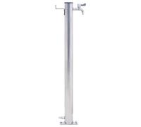 Tidyard Colonne à Eau de Jardin avec Robinet Colonne d’Eau en Acier Inoxydable 40 cm Rond