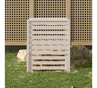 Tidyard Composteur Blanc 82,5x82,5x99,5 cm Bois Massif de pin Bac Composteur Déchets Bac à Composte