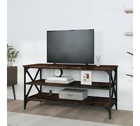 Tidyard Console TV de Style Industriel en Chêne fumé Marron 100x40x50 cm