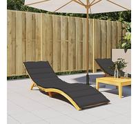 Tidyard Coussin de Chaise Longue Noir 200x50x3 cm Tissu Oxford Coussin de Siège, Coussin Bain de Soleil, Coussin Transat pour Chaises de Jardin, Balcon, Terrasse, Intérieur et Extérieur