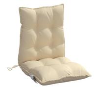 Tidyard Coussins de Chaise à Dossier Bas Lot de 4 Beige Tissu Oxford Coussins de Siège de Jardin, Coussin d'assise Confortable pour Chaises, Fauteuil, Terrasse, Intérieur et Extérieur