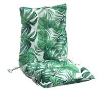 Tidyard Coussins de Chaise à Dossier Bas Lot de 4 modèle de Feuille Coussins de Siège de Jardin, Coussin d'assise pour Chaises, Fauteuil, Intérieur et Extérieur 100 x 50 x 7 cm