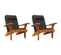 Tidyard Coussins de Chaise Adirondack Lot de 2 Noir Tissu Oxford Coussins de Siège de Jardin, Coussin d'assise Confortable pour Chaises, Fauteuil, Terrasse, Intérieur et Extérieur