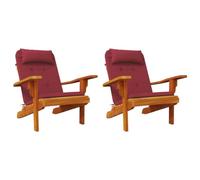 Tidyard Coussins de Chaise Adirondack Lot de 2 Rouge Bordeaux Coussins de Siège de Jardin, Coussin d'assise Confortable pour Chaises, Fauteuil, Terrasse, Intérieur et Extérieur