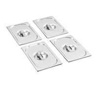 Tidyard Couvercles de Plateau 4 pcs GN 1/4 Acier Inoxydable Style A