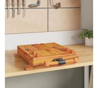 Tidyard Dessus d'établi avec Étau 52x44x9,5 cm Bois Massif d'acacia Surface de Travail idéal pour Table de Travail, Etabli d’Atelier, Banc de Travail