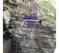 Tidyard Déversoir pour Cascade avec LED RVB Acrylique 45 cm, Lame d'eau Fontaines de Piscine Cascade, d' Eau Piscine Hors Sol de Jardin, Cascade Bassin Exterieur Chute d'eau
