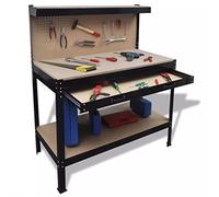 Tidyard Établi avec Panneau perforé et tiroir, Table de Travail, Etabli d’Atelier Banc de Travail pour Atelier, Garage, Remise et Maison