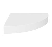 Tidyard Étagère d'angle flottante - Étagère murale - Étagère murale - Étagère suspendue - Pour DVD et CD - Pour décoration, salon, chambre à coucher et bureau - Blanc - 25 x 25 x 3,8 cm - MDF