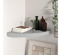 Tidyard Étagère d'angle Flottante Étagère Murale Salon Gris 35x35x3,8 cm MDF