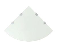 Tidyard Étagère de Coin et Supports Chromés en Verre pour Cuisine/Salle de Bains/Salon - Durable et Solide - Blanc 45X45 cm