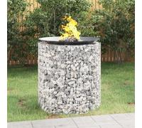 Tidyard Foyer en Gabion Rond 100x100cm - Décoration Jardin & Barbecue - Matériau Fer Galvanisé