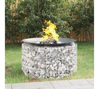 Tidyard Foyer en Gabion Rond 100x50cm - Décoration et Foyer de Jardin Durable