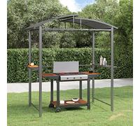 Tidyard Gazebo Barbecue Anthracite - Structure Acier, Toit Panneaux PC, 2 Étagères, Isolation Thermique