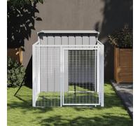 Tidyard Grande niche pour chien avec enclos grillagé - Sécurité et confort pour votre animal - Acier galvanisé - Dimensions 110x201x110 cm