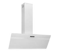 Tidyard Hotte de cuisine, murale, verre trempé, blanc, 90 cm, 297 m³/h, 3 vitesses, LED, filtre à graisse lavable