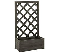 Tidyard Jardinière à Treillis de Jardin Bac à Fleurs Jardinière en Bois Gris 50x25x90cm