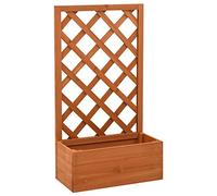 Tidyard Jardinière à Treillis de Jardin Bac à Fleurs Jardinière en Bois Orange 50x25x90cm