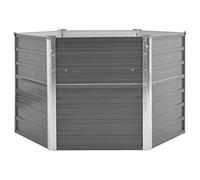 Tidyard Jardinière d'Extérieur en Métal avec Haute Qualité Gris 129 x 129 x 77 cm