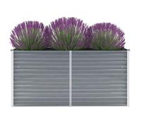 Tidyard Jardinière d'Extérieur en Acier Galvanisé avec Haute Qualité Gris 160 x 40 x 77 cm